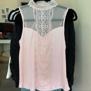 Express Lace Detail Light Pink Top size S